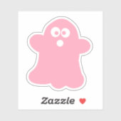 Quirky Pink Halloween Ghost Sticker (Vel)
