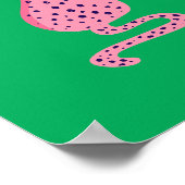Quirky Pink Leopard Green Aesthetic Poster (Hoek)