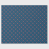 Quirky Polka Dots op Navy Blue Wrapping Paper Cadeaupapier (Vlak)