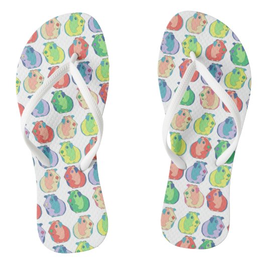 Quirky Pop Art Guinee Varkens Colorful Patroon Teenslippers (Voetbed)