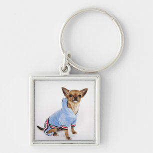 Quirky portret van een Teacup Chihuahua 2 Sleutelhanger