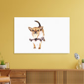 Quirky portret van een Teacup Chihuahua Canvas Afdruk (Insitu (Woonkamer))