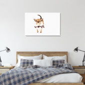 Quirky portret van een Teacup Chihuahua Canvas Afdruk (Insitu (Slaapkamer))