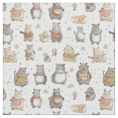 Quirky Quarters: Whimsy Hippo Stof (Close Up)