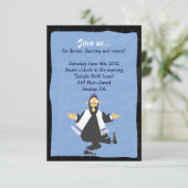 Quirky Rabbi Bar Bat Mitzvah Reception Party Card Kaart (Staand voorkant)
