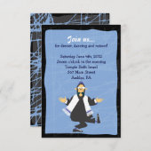 Quirky Rabbi Bar Bat Mitzvah Reception Party Card Kaart (Voorkant / Achterkant)