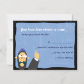 Quirky Rabbi Bar Bat Mitzvah Uitnodigingskaart RSVP Kaartje (Voorkant)