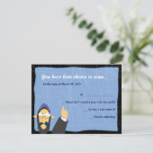 Quirky Rabbi Bar Bat Mitzvah Uitnodigingskaart RSVP Kaartje (Staand voorkant)