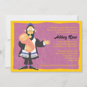Quirky Rabbi Jewish Baby Naming Invitation Kaart (Voorkant)
