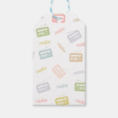 Quirky-radio's in gedemte kleuren cadeaulabel (Voorkant)