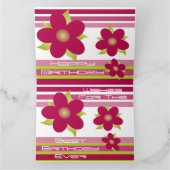 Quirky Raspberry Floral Birthday Kaart (Binnen)