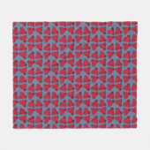 Quirky Red and Blue Bobble Hats Pattern Fleece Deken (Voorkant (Horizontaal))