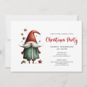 Quirky red green Christmas party invitation card Kaart (Voorkant)