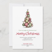 Quirky red green Christmas tree greeting card Feestdagenkaart (Voorkant)