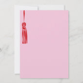 Quirky Red Pink Unique Hand Drawn Afstudeerder Par Kaart (Achterkant)