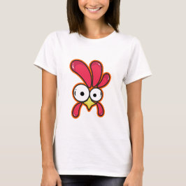 Quirky Red Rooster Cartoon Art T-shirt