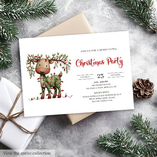 Quirky Reindeer funny modern Christmas celebration Kaart