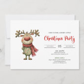 Quirky Reindeer Modern Red Green Celebration Kaart (Voorkant)