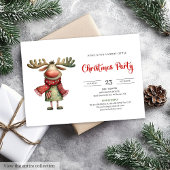 Quirky Reindeer Watercolor Kids Celebration Invite Kaart
