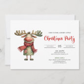 Quirky Reindeer Watercolor Kids Celebration Invite Kaart (Voorkant)