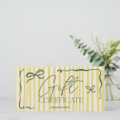 Quirky Retro Citrus HandDrawn Bow Gift Certificate (Staand voorkant)