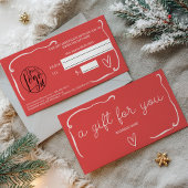 Quirky Retro Coral Red Christmas Gift Certificate