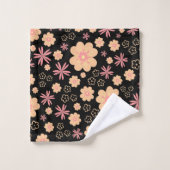 Quirky Retro Floral Pattern Bath Towel set Bad Handdoek (Wasdoekje)