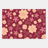 Quirky Retro Floral Pattern Inpakpapier Vel (Voorkant 3)