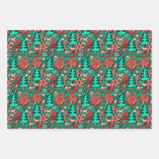 Quirky Retro Holiday #1 Inpakpapier Vel (Voorkant 3)