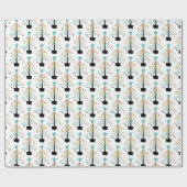 Quirky Retro Holiday Kerstmis Middeleeuwse eeuw Cadeaupapier (Vlak)