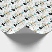 Quirky Retro Holiday Kerstmis Middeleeuwse eeuw Cadeaupapier (Hoek)