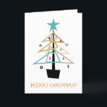 Quirky Retro kerstboom midden midden eeuw modern Feestdagen Kaart<br><div class="desc">Geef je vrienden en familie dit jaar een leuke,  bizarre,  halfeeuwse feestkaart. Met een funky retro kerstboom in turquoise,  oranje,  tan,  goud,  en zwart is het zeker dat het geliefd is bij iedereen die het krijgt.</div>