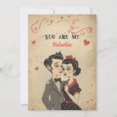 Quirky Retro Vintage Valentine's Day Feestdagenkaart (Voorkant)