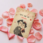 Quirky Retro Vintage Valentine's Day Feestdagenkaart