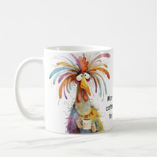 Quirky Rooster Coffee Humor Koffiemok (Links)