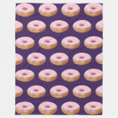 Quirky roze gelaagde donuts Pattern Paars Fleece Deken (Voorkant)