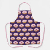 Quirky roze gelaagde donuts Pattern Paars Schort (Voorkant)