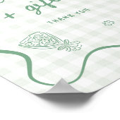 Quirky Sage Green Gingham Kaarten en geschenken Poster (Hoek)