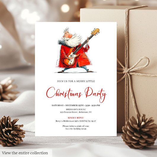Quirky Santa Claus Funny Office Christmas Invite Kaart
