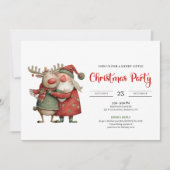 Quirky Santa Claus modern festive holiday invite Kaart (Voorkant)