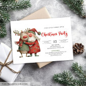Quirky Santa Claus modern festive holiday invite Kaart