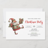 Quirky Santa Watercolor Kids Celebration Party  Kaart (Voorkant)