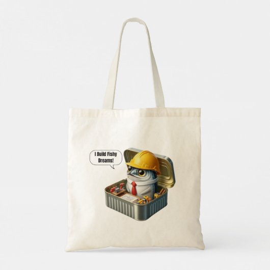 Quirky Sardine Engineer Building Fishy Ideas Tote Bag (Achterkant)