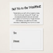 Quirky Say No to Wrapping Baby shower Cadeaukaart Visitekaartje (Voorkant /achterkant)