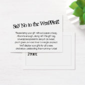 Quirky Say No to Wrapping Baby shower Cadeaukaart Visitekaartje (Bureau)