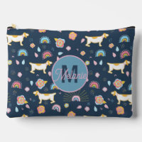 Quirky Schattige Dog Rainbow Pattern Blue Geperson