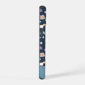 Quirky Schattige Dog Rainbow Pattern Blue Geperson iPhone 15 Case (Rechterkant)