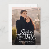 Quirky Script Wedding Save the Date Briefkaart (Voorkant / Achterkant)