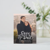Quirky Script Wedding Save the Date Briefkaart (Staand voorkant)