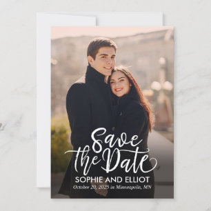 Quirky Script Wedding Sla de datum Kaarten